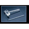 Optical Crystal Gavel with Black Glass & 4-Sided Slant Edge Base